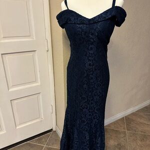 Macy’s off the shoulder Mother’s Dress for wedding or formal event.